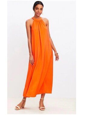 NWOT LOFT Orange beachy maxi dress